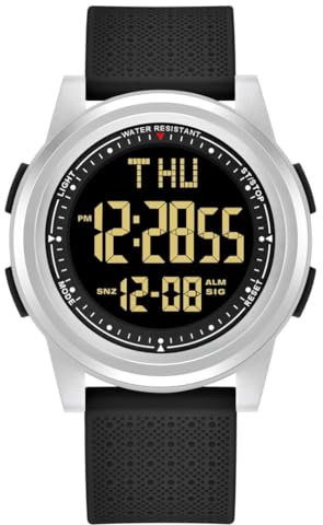 aswan watch Digitaluhr für Herren mit Wecker,Licht,Datum,Stoppuhr,Dual Zeit,Countdown-Sport Armbanduhr mit Silikonarmband