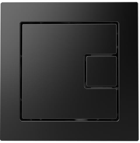 Excel Home Toilet Flush Button Replacement - Dual Button Toilet Flush Button - Pneumatic Technology - Fingerprint Resistant Compatible with Air Houses - Square Push Button Design (Matt Black)