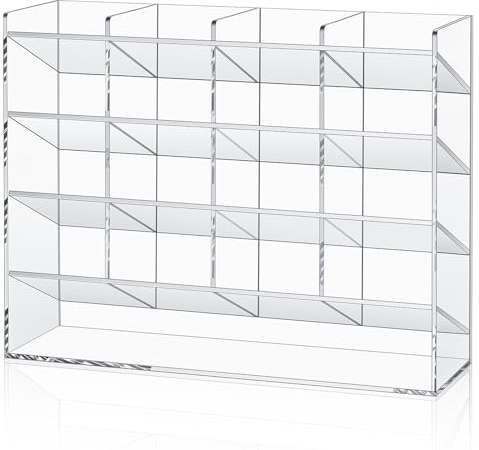 MotiMind Acrylic Pen Organizer Storage Vertical Marker Organizer Acrylic Pen Display Holder for Office Desk Desktop Stationery Pencil Storage(Clear,13 x 4 x 10.2 Inch)