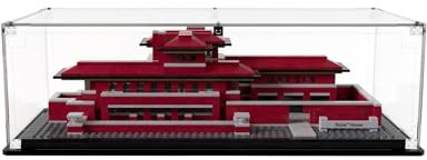 icuanuty Acryl Vitrine für Lego 21010 Architecture Robie House Bausatz, Staubgeschützte Aufbewahrung und Organisation Vitrine für Lego Modell, Größe: 45x20x17 cm (Nur Vitrine )