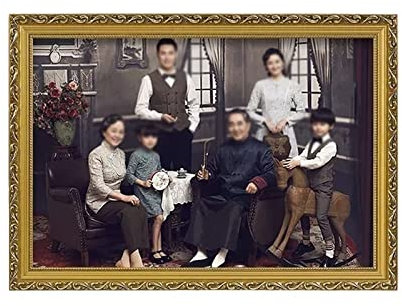 Xilin-872 Fotorahmen Großformatiger Fotorahmen im europäischen Vintage-Stil 12 16 18 20 Familienfoto-Displayrahmen Wandbehang Dekoration Bilderrahmen(Color:Gold,Size:20)