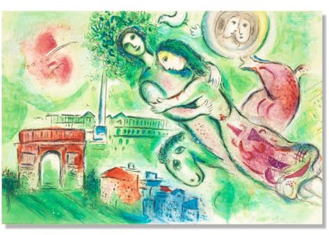Marc Chagall Leinwand-Kunst, Romeo-Julia-Poster, Surrealismus-Kunstdrucke, berühmte Ölgemälde-Reproduktion, romantische abstrakte ästhetische Bilder, Poster, Wanddekoration, ungerahmt (Farbe: 30 x 45