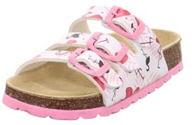 Superfit Mädchen Fussbettpantoffel Hausschuh, Weiß Rosa 1090, 24 EU