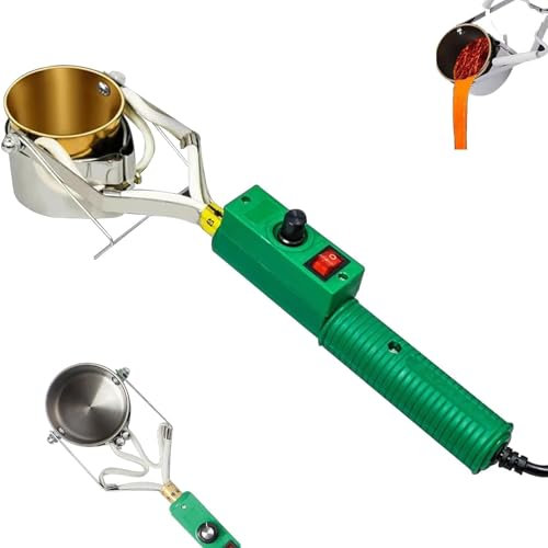 Pot de fusion électrique en étain et étain, pot de fusion de plomb portatif, four à souder d'une capacité de 1100 g avec poignée, plage de température de 150 à 450 ℃, creusets métalliques de fusion