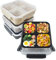 greenandlife 4 Stück Snackbox mit Fächern, 4 Fächer Bento Snackbox, Lunchbox für Kinder und Erwachsene, frühstücksbox, Jausenbox, Meal Prep Boxen, Brotbox für Schule, Arbeit und Reisen