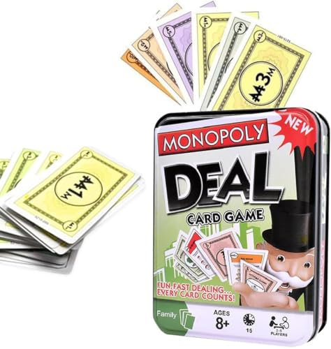 Brettspiele, Monopol-y Deal Kartenspiel und Gesellschaftspiel, Schnelles Spiel Das unterhaltsame Kartenspiel Spiel, Strategiespiel geeignet ab 8 Jahren