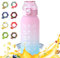 Air Gourde Up 1000ML, Bouteille Air Gourde Up Sport Paille avec 8 Pods de Gout Gourde Aromatisée Air Gourde Up PC Water Bottle Fitness (Dégradé Rose - bleu)