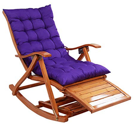 Fauteuils à Bascule d'extérieur en Bambou, réglables, inclinables, à gravité zéro, pour Patio, Jardin, Plage, avec Rembourrage, Max. 150 kg, AB