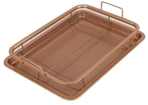 Teglia da forno in acciaio inox antiaderente per patatine fritte, per friggitrice ad aria, barbecue