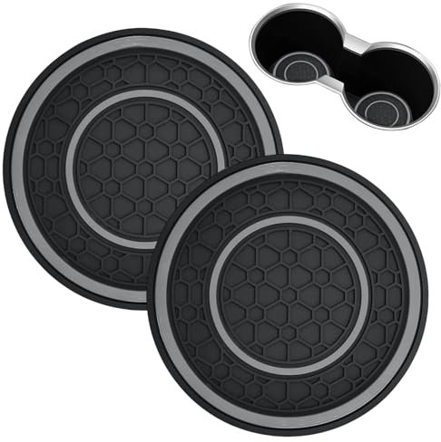 sous-Verres pour Voiture, Lot de 2 sous-Verres pour Porte-Gobelets de Voiture, Tapis Absorbant Lavable Imperméable pour Jeunes Conducteurs Et Trajets Quotidiens