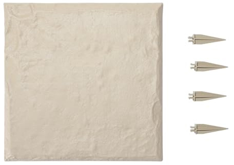 VEVOR Garden Stepping Stones, 8Pcs 15.5 x 15.5 in, Decorative Stepping Stones with Stakes, Weather-Resistant Plastic Pathway Pavers, Smooth Surface, Outdoor Walkway for Lawn Patio Landscape, Beige