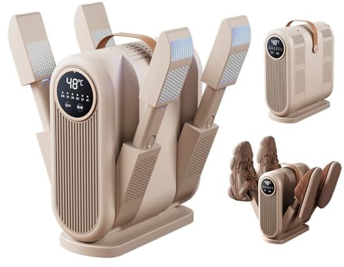 KQWVZ Schuhtrockner Elektrisch Antibakteriell, 2 Pair Schuh Trockner, Schuhwärmer Elektrisch mit 1/3/6H Timer, Faltdesign, Geruch Entfernen, Shoe Dryer für Schuhe, Handschuhe, Socken, Hüte