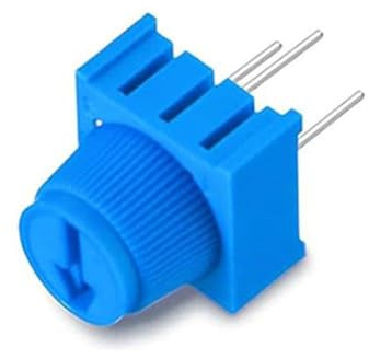 URPIZY Trimm-Potentiometer 20 Stück mit blauem Drehknopf, verstellbare Widerstände 1K/10K/50K/100K Ohm, 270° Rotation, kompakt 9,5 x 9,5 x 5 mm, für Arduino und Elektronikprojekte