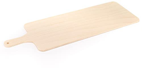 Lupia - Tagliere da Cucina LIGHT in Legno di Betulla 16,8x48 cm, Manico Ergonomico, Ideale per Pane e Pizza, Vassoio per Aperitivo, Realizzato in Italia