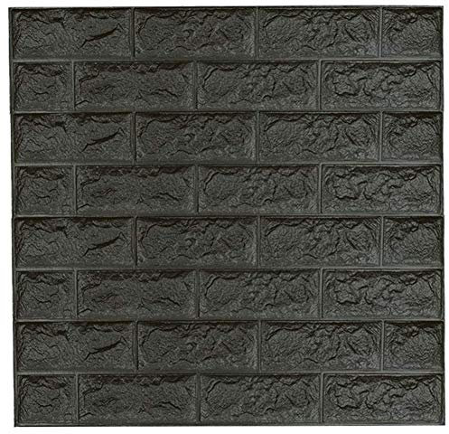 3D Wandpaneele Selbstklebend Steinoptik, DIY Wasserdicht Selbstklebende Tapete 3D Effekt, 3D Ziegel Tapete für küche, wohnzimmer, Haus Dekoration (Grau, 1 Stück)