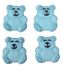Blue Teddy Bear Cake Toppers - 12 Pack