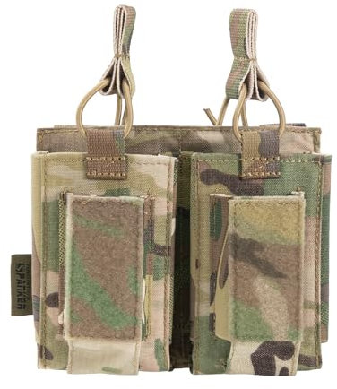 EXCELLENT ELITE SPANKER Oben offen Einzel/Doppel/Dreifach Mag Pouch für M4 M16 AK AR Magazintasche und Pistol Mag Pouch(Doppel+Multicam)