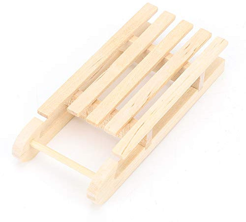 Puppenhaus Schlitten 1:12 Puppenhaus Möbel Miniatur Holzschlitten DIY Weihnachten Landschaft Puppenhaus Zubehör Geschenk für Kinder(Holz)
