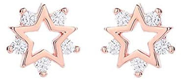 Sparkling rose gold plated star earrings in 925 Sterling Silver with AAA Cubic Zirconia stones