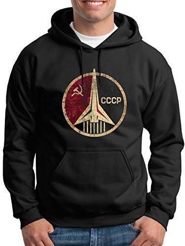 TShirt-People CCCP Rocket Kapuzenpullover Herren Sputnik UDSSR M Schwarz