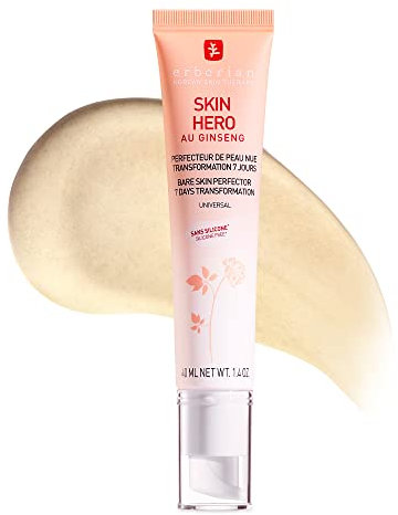 Erborian Skin Hero - Hautverbesserer mit Ginseng und Hyaluron - Koreanische Gesichtspflege, reduziert Rötungen und verfeinert das Hautbild - Feuchtigkeitscreme, nicht getönt und nicht komedogen 40 ml