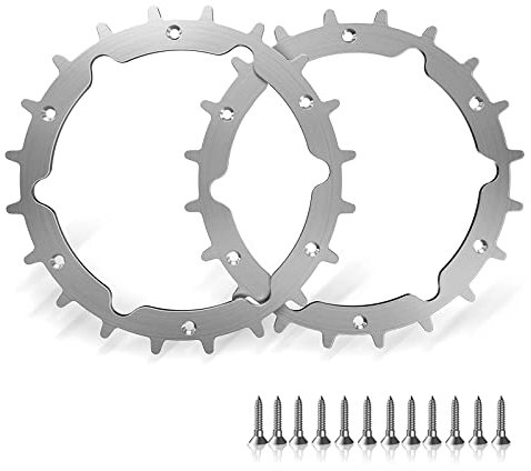 2 x Crampons en Acier Inoxydable de qualité supérieure pour Gardena Sileno City - Ébavurage Poli - Taille des Roues 212 mm avec 12 vis en Acier - Amélioration de la Traction pour Tondeuse Robot