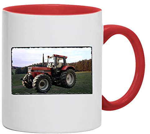 IHC Case 1455XL Abbildung Tasse Kaffeebecher, Keramik, 330 ml | Weiß/Rot