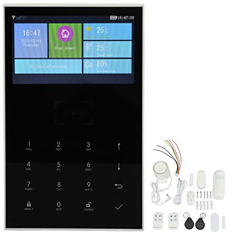 Kit de Alarma para el Hogar Inalámbrico WiFi DIY Alarma de Seguridad para el Hogar Antirrobo Pantalla Táctil para el Hogar Inteligente