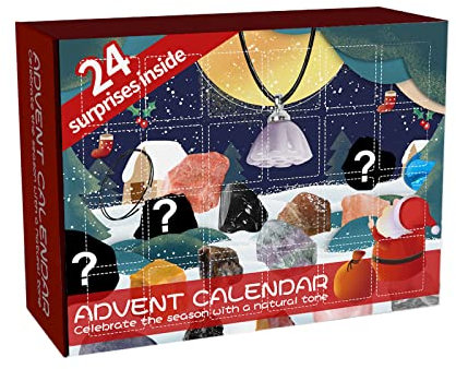 Adventskalender 2025 Kinder,Weihnacht Countdown Kalender,Natürlichen Edelsteine der Beste Geschenk Mädchen,24 Tage Weihnachten Adventskalender Countdown Überraschungen,Jungen