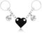 Assortis Porte-Clés Cour pour Couples, Porte-Clés Couple Personnalisé avec Pendentif Pinky Promise Cadeaux de Couple & Amitié pour Petit Ami Petite Amie Ami Couple (Noir)