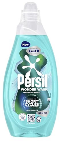 Persil Wonder Wash Speed Clean Non Bio Liquid Detergent effective clean with extraordinary fragrance designed for the shortest washing cycles 1.485 L (55 washes)