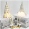 VALERY MADELYN 2er LED Weihnachtswichtel Weihnachtsdeko,23/43cm Weihnachtsgnom Figuren Weiß Gold mit Licht,Deko Weihnachten Lange Beine Zwerg für Innen Tisch Fenster