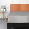Lirex Satin Spannbettlaken 180x200cm, Seide Spannbetttuch Luxuriös und Seidig Glatt Weiche Microfaser Bettlaken für bis 35cm Matraze, Hellgrau