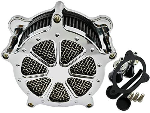 HDBUBALUS Filtro dell'aria per moto, grigio, adatto per Harley Touring Trike 2008-2016, cromato