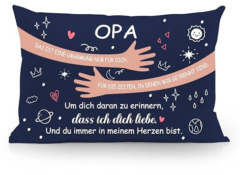 Opa das ist eine Umarmung nur für dich Um dich daran zu erinnern dass ich dich liebe Kissenbezüge für Opa von Enkelin Enkel Opa's Geburtstag Vatertag Weihnachten Geschenk Opa Kissenbezüge(Opa-b)