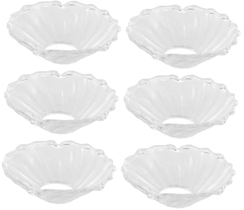 HYTROVE 6 Stück-Pack Wachsfängerring aus Glas für Stabkerzen Runder Tropfenfänger mit Geriffeltem Muster Eleganter Kerzentropfschutz für Partys und Einfache Reinigung