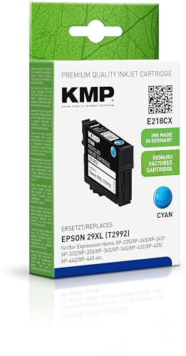 KMP Tintenpatrone passend für Epson 29XL Cyan (C13T29924010) - E218CX - für Epson Expression Home XP-235, XP-240 XP-245, XP-247, XP-250, XP-25... etc.