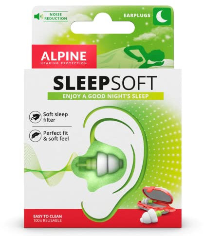 Alpine SleepSoft Gehörschutz Ohrstöpsel zum Schlafen - Schalldämpfer Schnarchen und verbessert den Schlaf - Weichfilter geeignet für Seitenschläfer – Hypoallergenes Material – Wiederverwendbar, Weiß