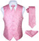 Enlision Gilet Costume rose Homme Mariage Paisley Ensemble de Cravate et Pochette Jacquard Gilets sans Manche pour Fête S