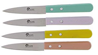 Couteaux PRADEL X 4 Couteaux d Office Manche Bois Couleur Lame en Acier Inoxydable