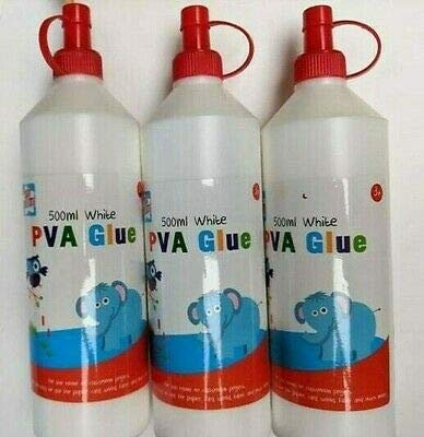 alls 3 x Glue Kids Washable School PVA Adhesive Making Craft 500ml Bottle