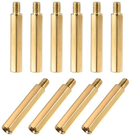 sourcing map M5x40mm+7mm Male-Female Brass Hex PCB Motherboard Spacer Standoff for FPV Drone Quadcopter, Computer & Circuit Board 10pcs