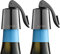 WOTOR Wine Stoppers Stainless Steel Wine Bottle Stopper Plug with Silicone Reusable Wine Saver Leak Proof Keep Fresh Metalblack 2 Pack