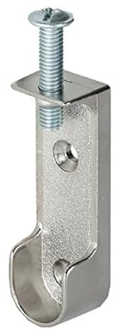 Gedotec Decken-Schrankrohrlager | 1 Stück Kleiderstangen-Halterung Metall | OVAL | Aufhängung für Schrankstangen & Garderobenstangen Chrom | MADE IN GERMANY |Schrankrohr-Halter mit Schraube M6 x 28mm
