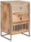 FineBuy Nachttisch Mango Massivholz/Metall 40x60x30 cm Nachtschrank Boxspringbett, Design Nachtkonsole mit 3 Schubladen, Nachtkommode Wiener Geflecht mit Stauraum