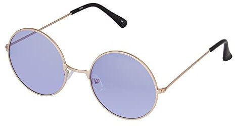 Ultra Gold mit Lila Gläsern Runde Sonnenbrille UV400 für Männer und Frauen – Große Runde Unisex-Retro-Brille mit Gefederten Comfort-Fit-Scharnieren – Runde Sonnenbrille UVA UVB