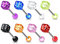 Paula & Fritz® Zungenpiercing Chirurgenstahl Acryl Würfel 16mm Stablänge 1,6mm Stabdicke Mehrfarbig 8er Set Barbell Piercing Stab