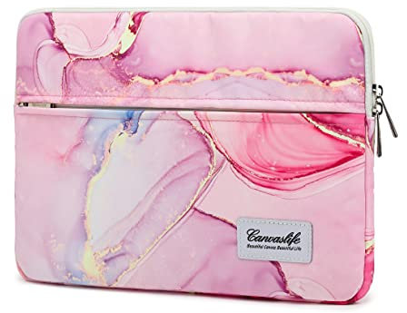 Canvaslife Laptop-Hülle mit Tasche für 33 cm (13 Zoll), Marmor-Muster, Leinen, 33 cm (13 Zoll)