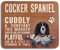 The Original Metal Sign Mouse Mat - Dog Characteristics: Cocker Spaniel, Black and White
