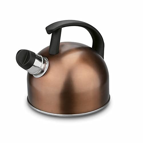 Flötenkessel Kupfer Induktion 1,5L Camping Gas Induktion Herd Wasserkocher Tee Lagerfeuer (Kupfer)